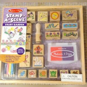 Melissa & Doug Fairy Garden Stamp Set - Colorful With Different Designs.
